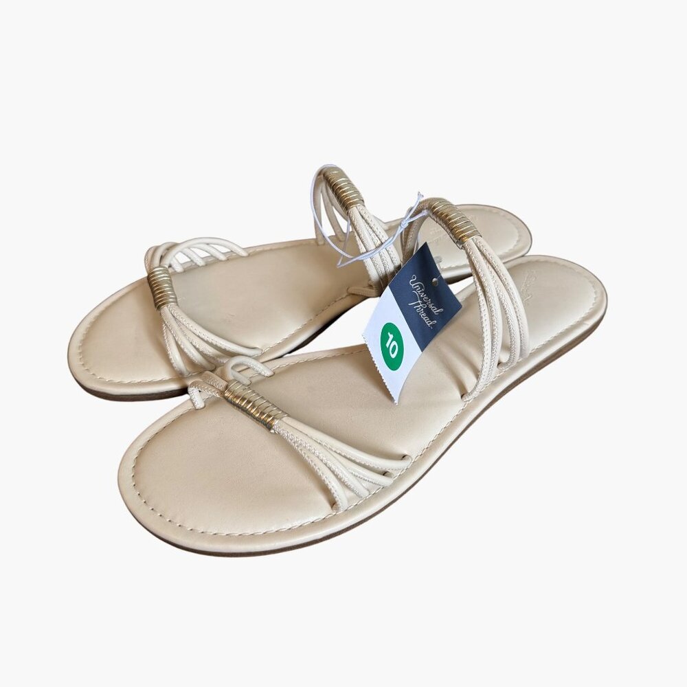 NEW Universal Thread Women's Aura Two Band Slide Sandals - Cream